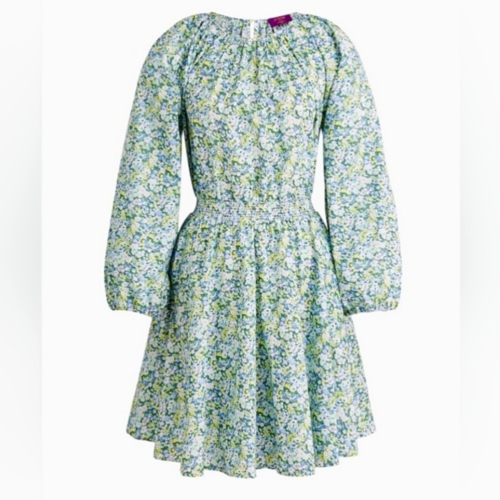 Palermo smocked-waist mini dress in Liberty Thorpe Hill fabric